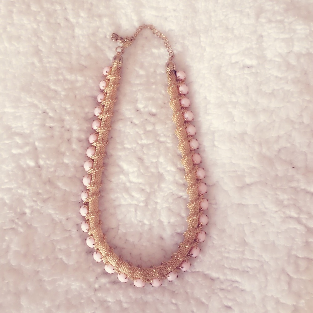 Pink necklaces with earrings